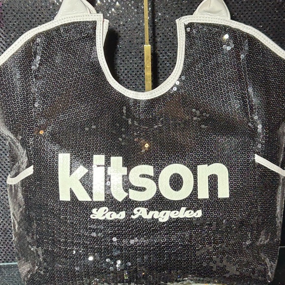 Kitson Los Angelos Handbags - Kitson Los Angeles Black Sequin Tote Bag 22” x 19” x 3” NWOT